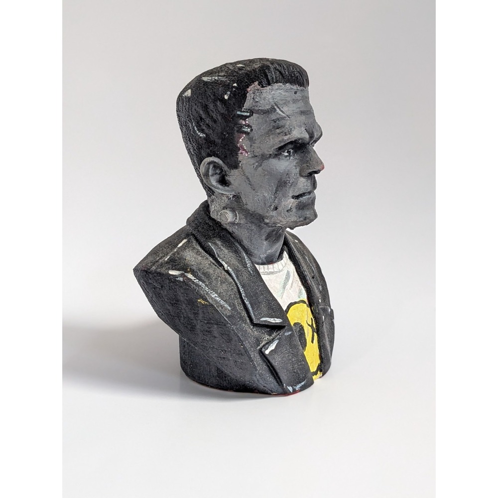 Frankenstein Monster Bust Punk Grunge Alt Rock Horror Statue 3D Print Halloween - Picture 7 of 10